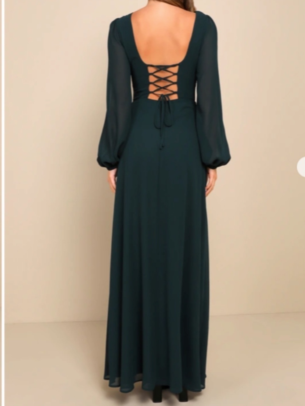 LULU's Sexy Prom Elegant Boho Long Sleeve Romantic Flowy Bridesmaid Wedding - Picture 4 of 5